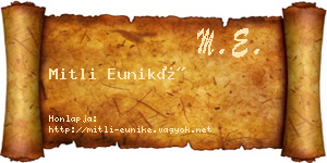 Mitli Euniké névjegykártya